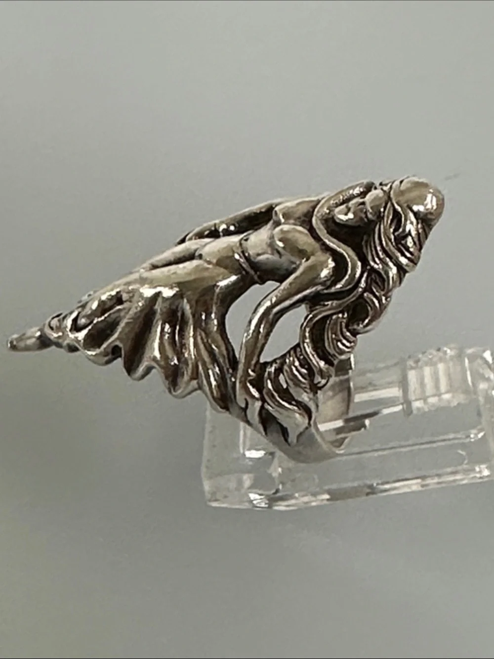 925 Sterling Silver Mermaid Statement Ring - Picture 6 of 6